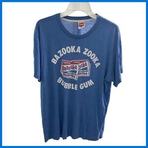 Homage Bazooka Zooka Bubble Gum Graphic T-Shirt Blue Tri-Blend Mens XL Topps